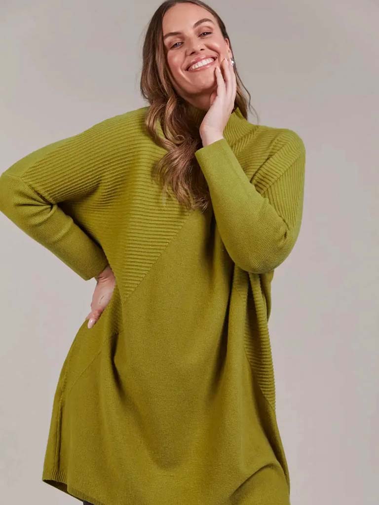 Eb&Ive Palmer Oversize Knit Tunic - Chartreuse
