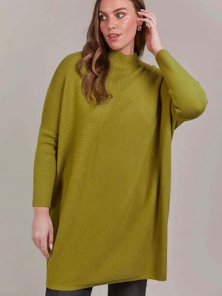Eb&Ive Palmer Oversize Knit Tunic - Chartreuse