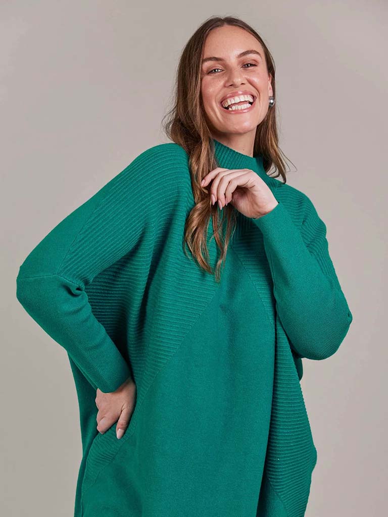 Eb&Ive Palmer Oversize Knit Tunic - Teal
