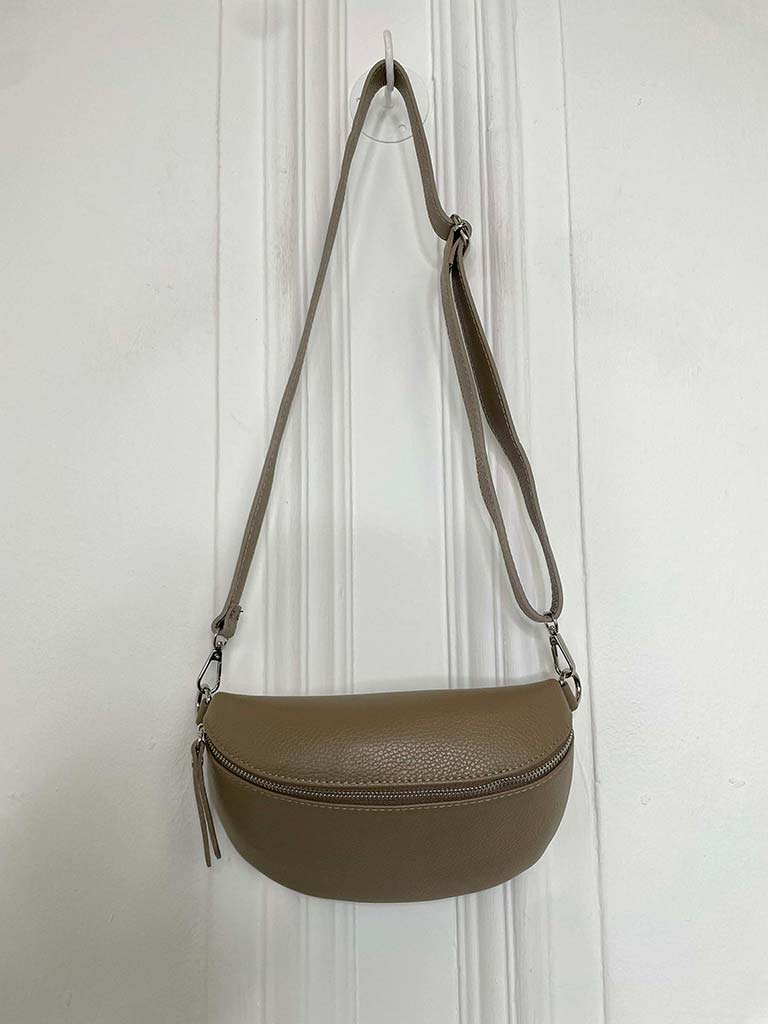 Leather Cross Body Bag - Mocha