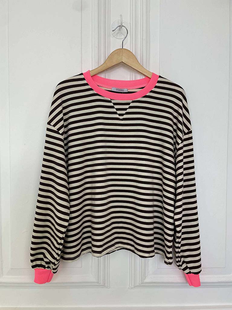 Breton Stripe Top - Chocolate