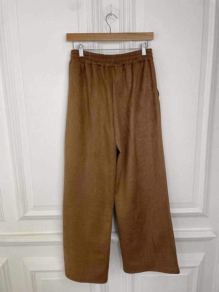 Suede Feel Joggers - Camel