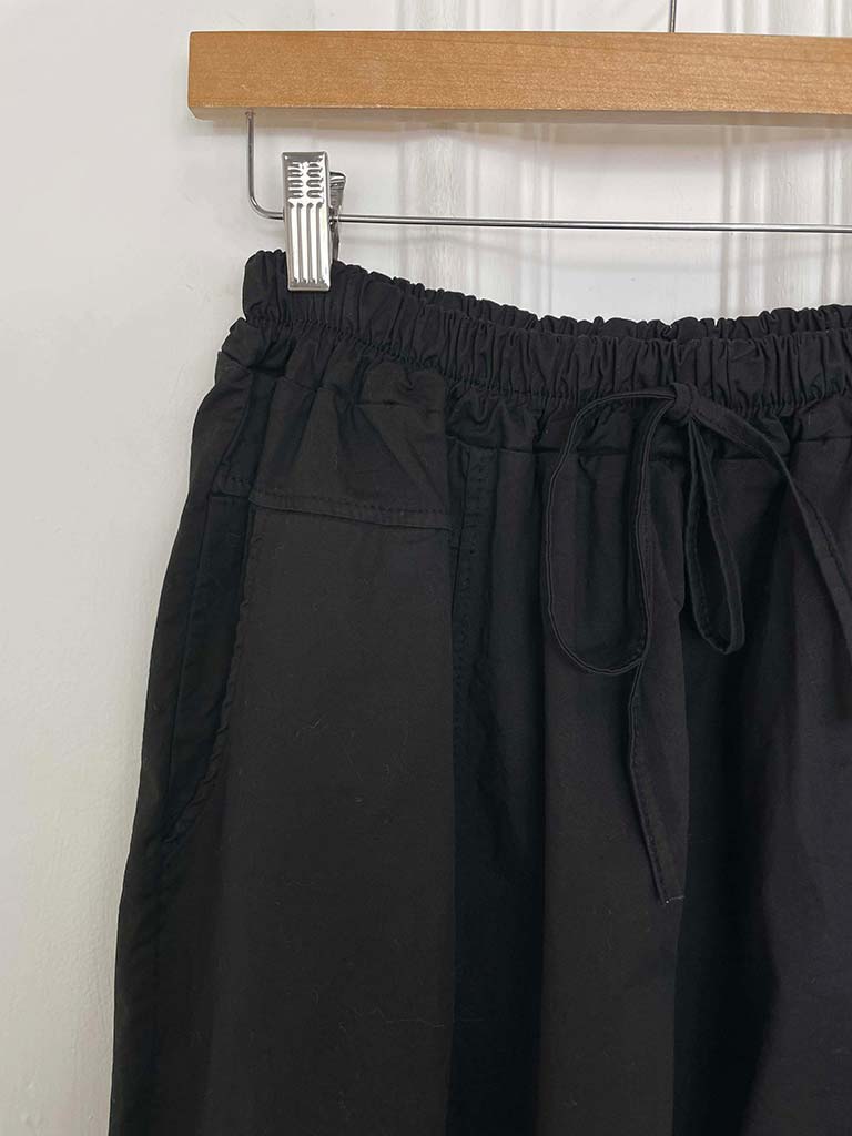 Cotton Cocoon Trousers - Black