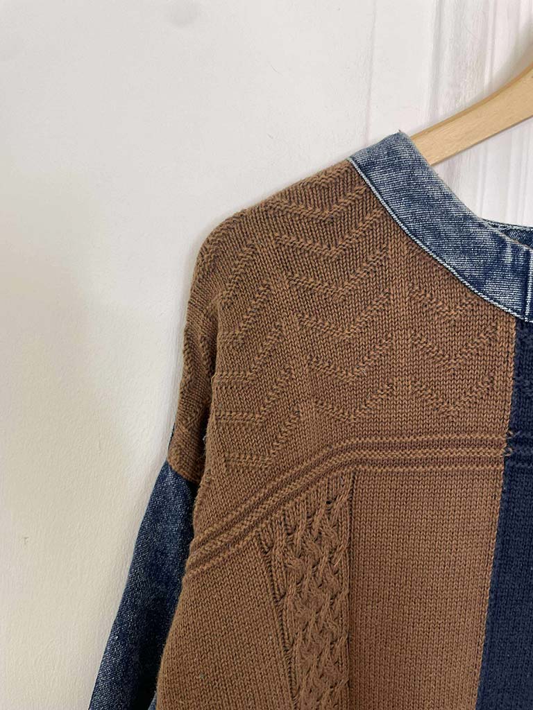 Denim Patchwork Knit