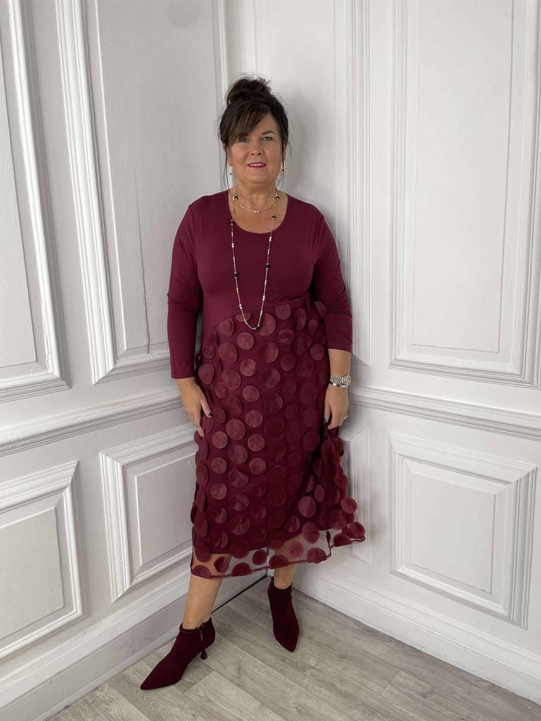 Malissa J Orb Dress - Wine