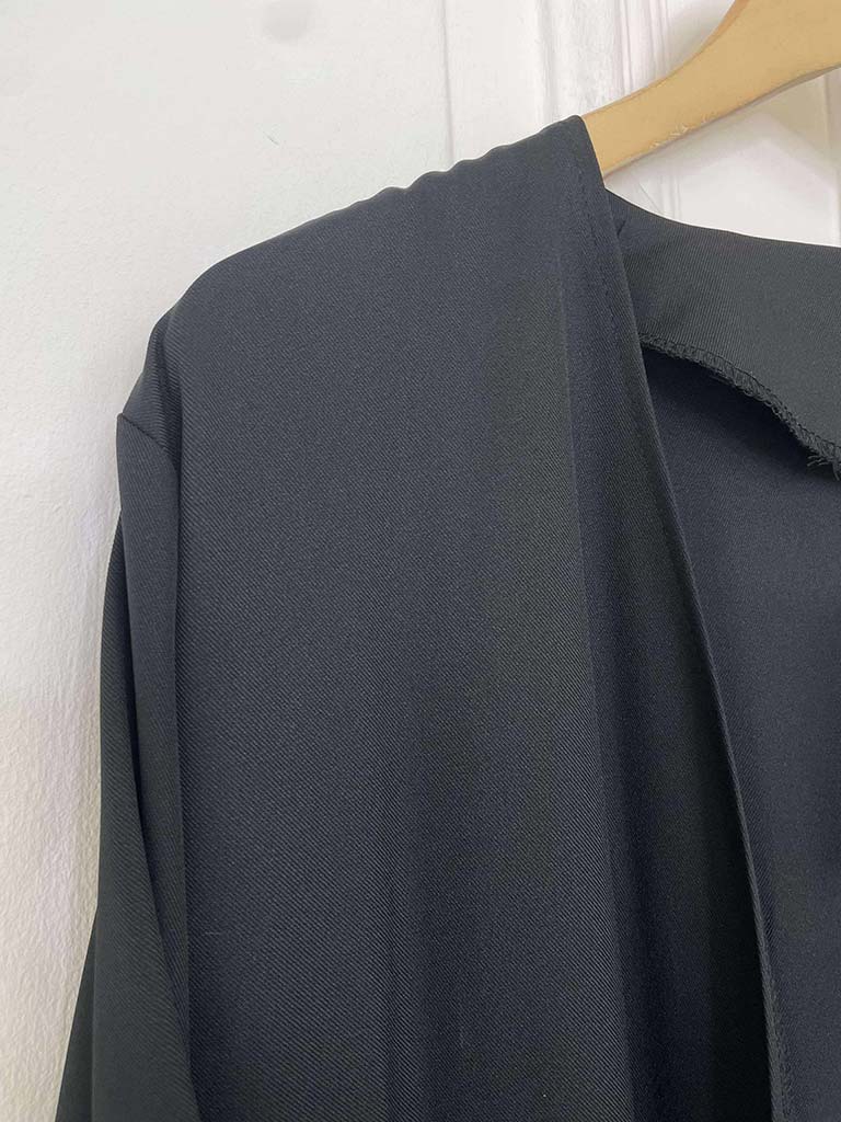 Long Pleated Jacket - Black