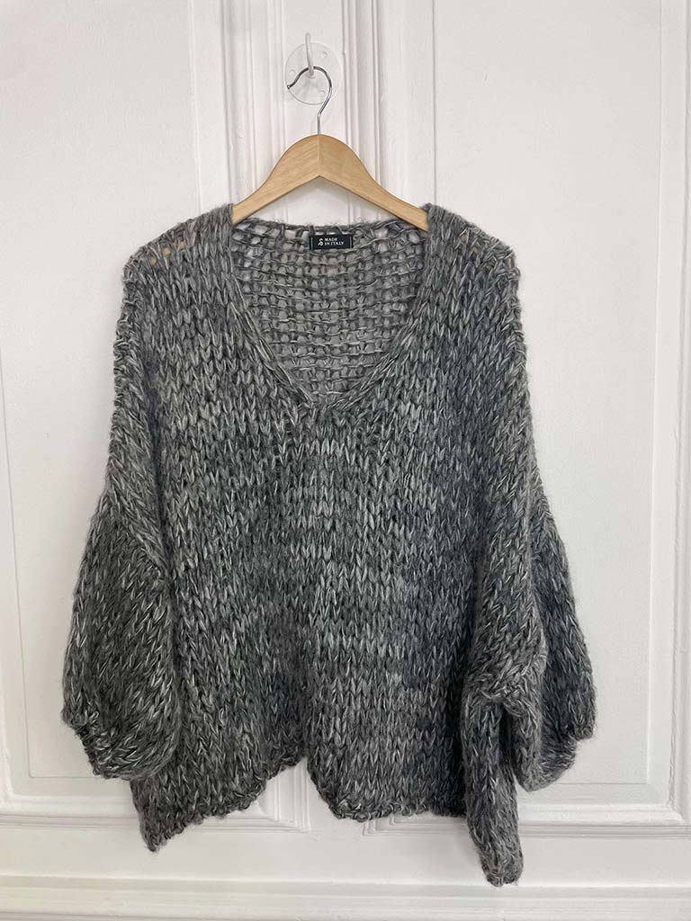 Slouchy Chunky Knit - Grey Marl