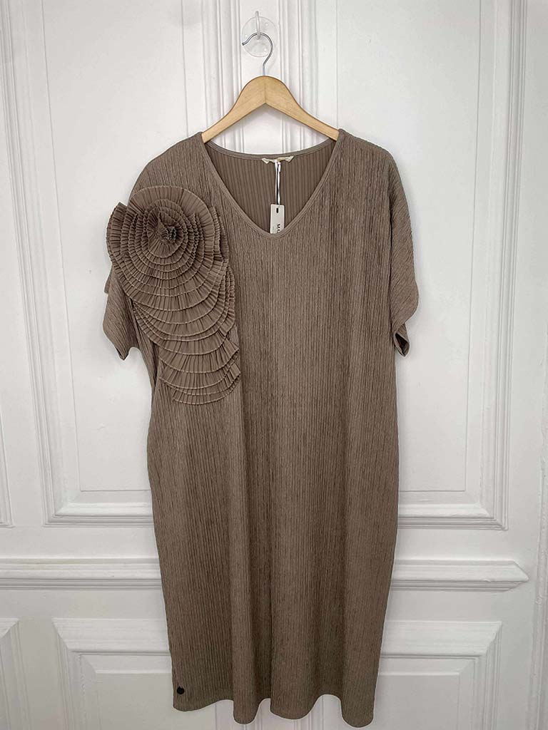 Malissa J Corsage Dress - Taupe