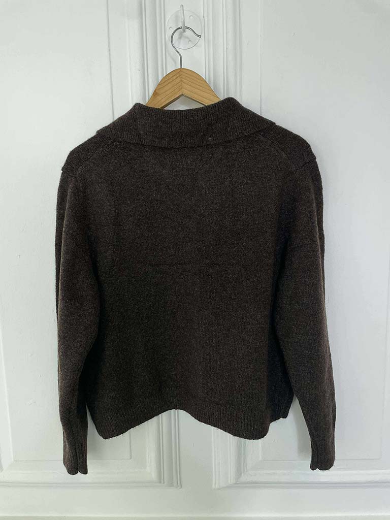 Love Pocket Knitted Jacket - Chocolate
