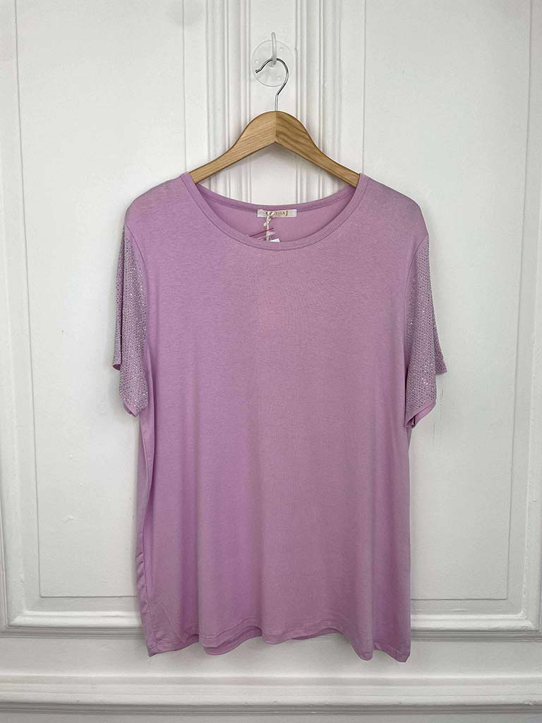 Malissa J Studded Sleeve Tee - Lavender