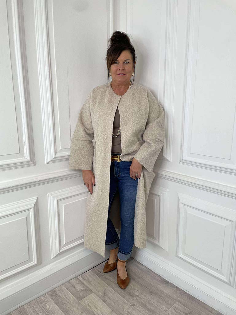 Edge to Edge Felted Coat - Stone
