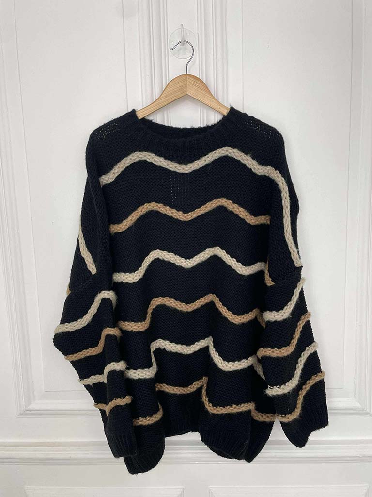 Slouchy Wave Knit - Black