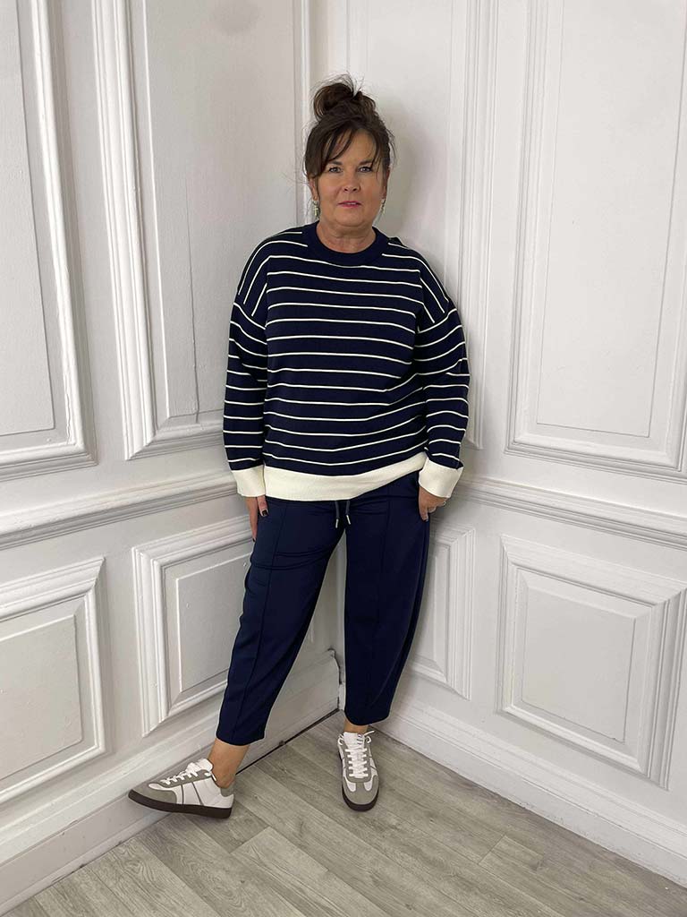 Riviera Stripe Knit - Navy