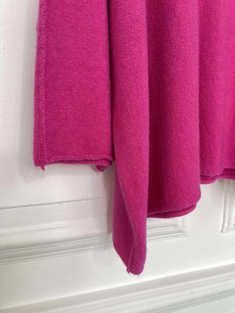 Exposed Seam Batwing Knit - Hot Pink