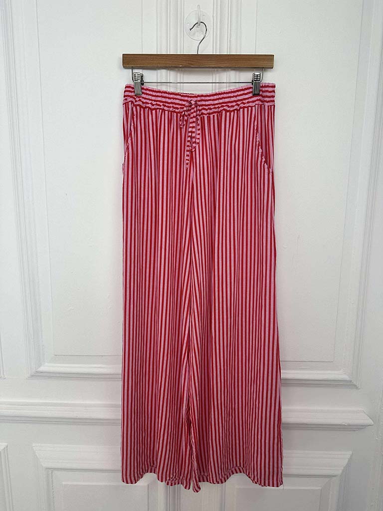 Stripe Linen Palazzos - Cherry Sugar