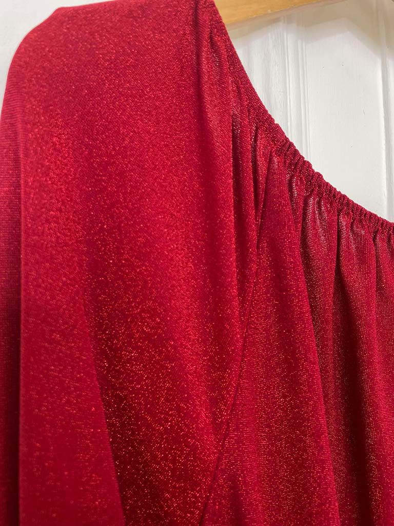 Bardot Shimmer Top - Red