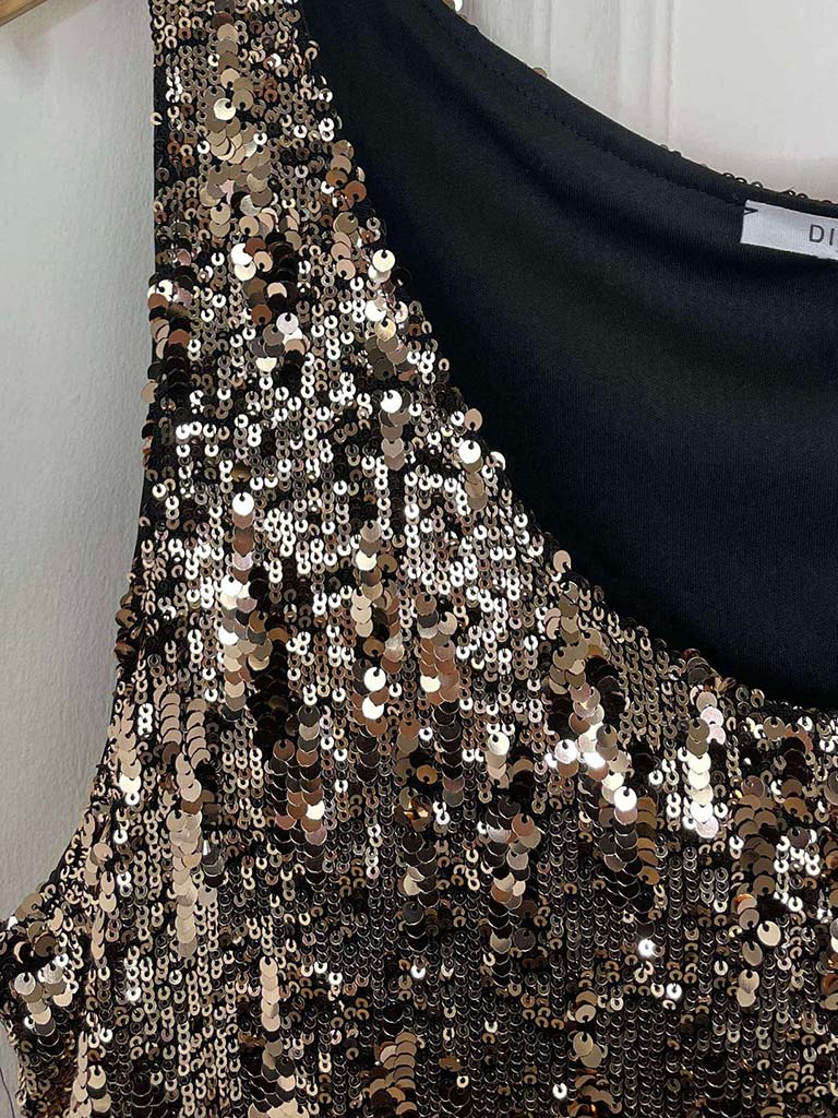 Sequin Vest - Rose Gold