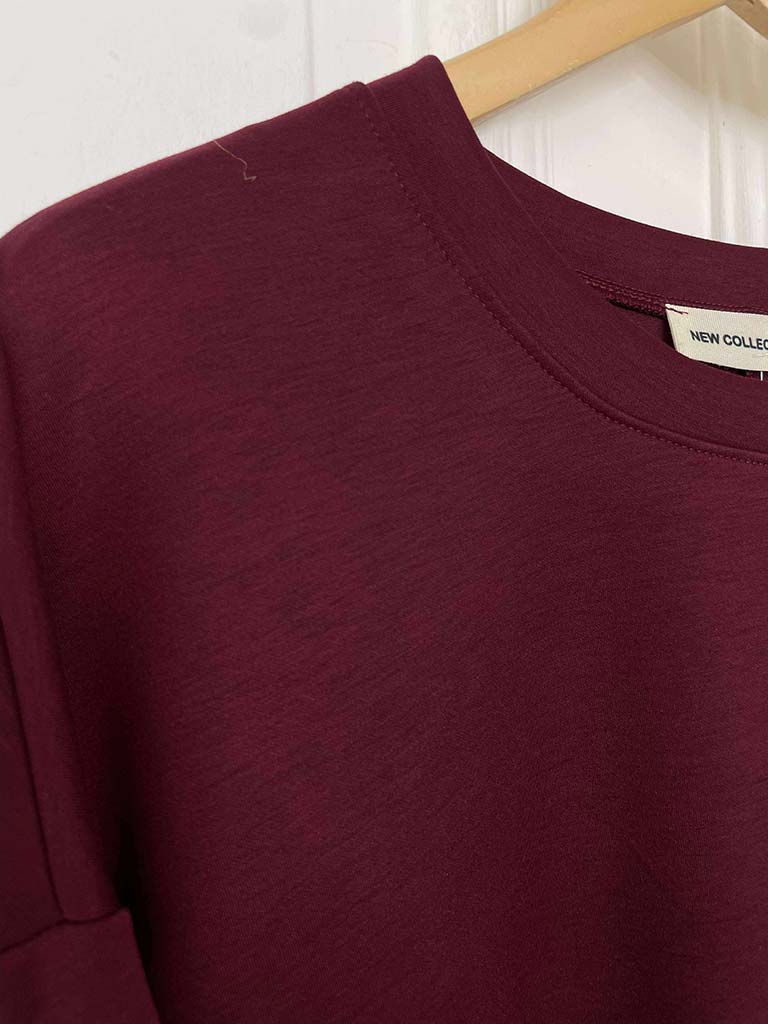 Scuba Sweat Top- Merlot
