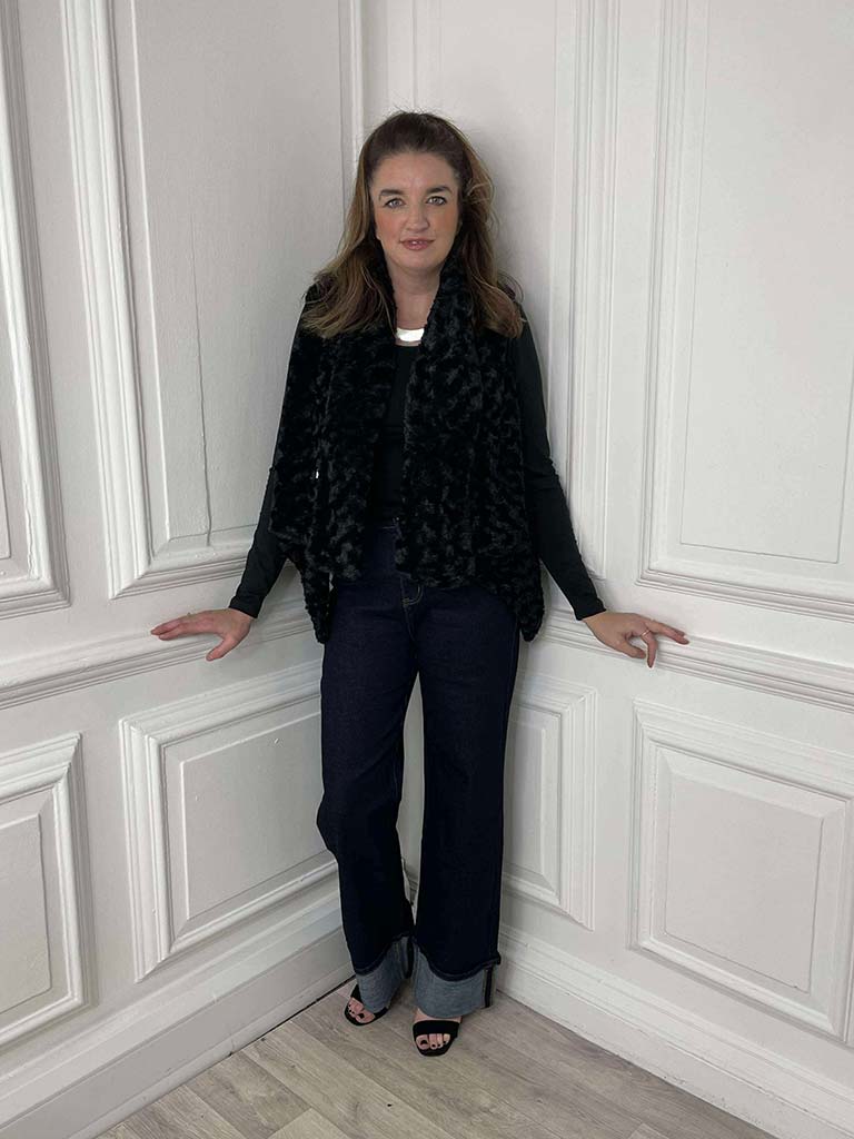 Faux Fur Waterfall Gilet -