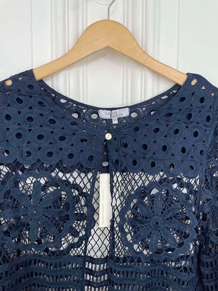 Crochet Jacket - Midnight