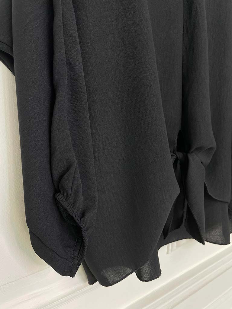 Tie Front Top - Black