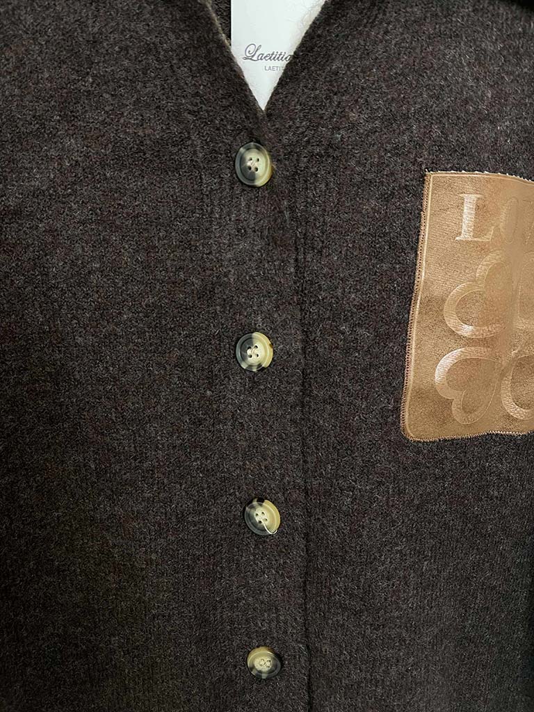 Love Pocket Knitted Jacket - Chocolate
