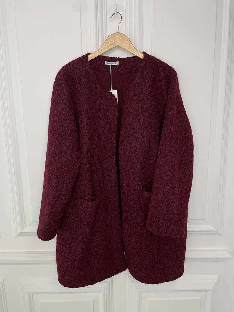 Boucle Corsage Jacket - Burgundy