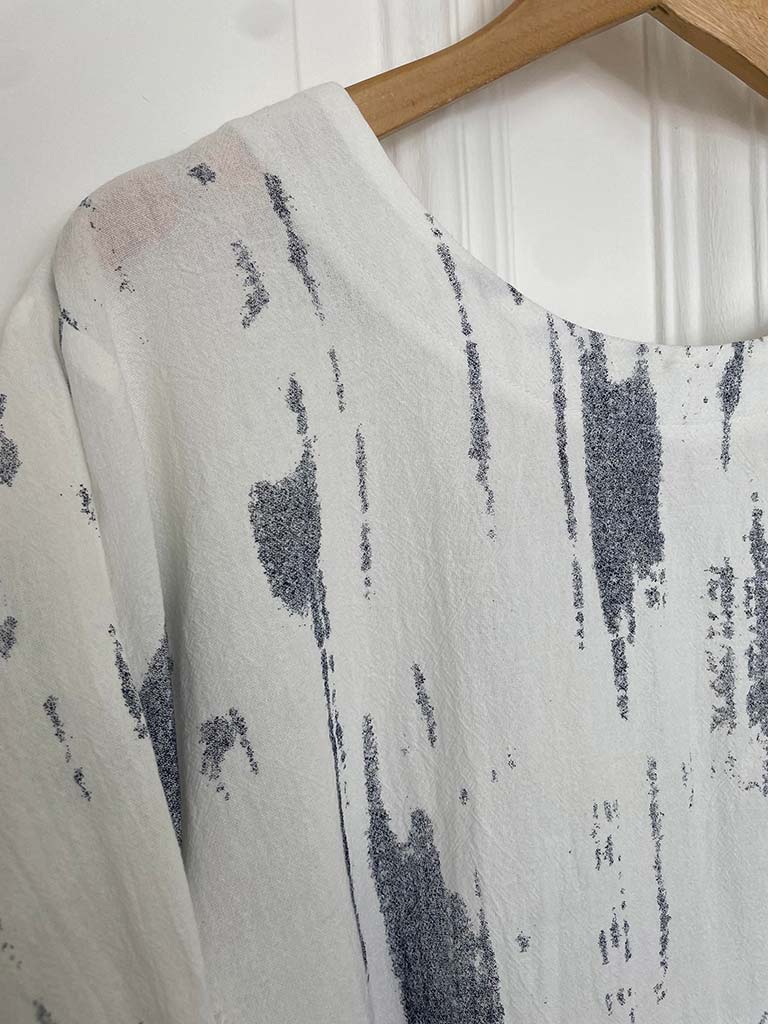 Ink Print Swing Tunic - Navy