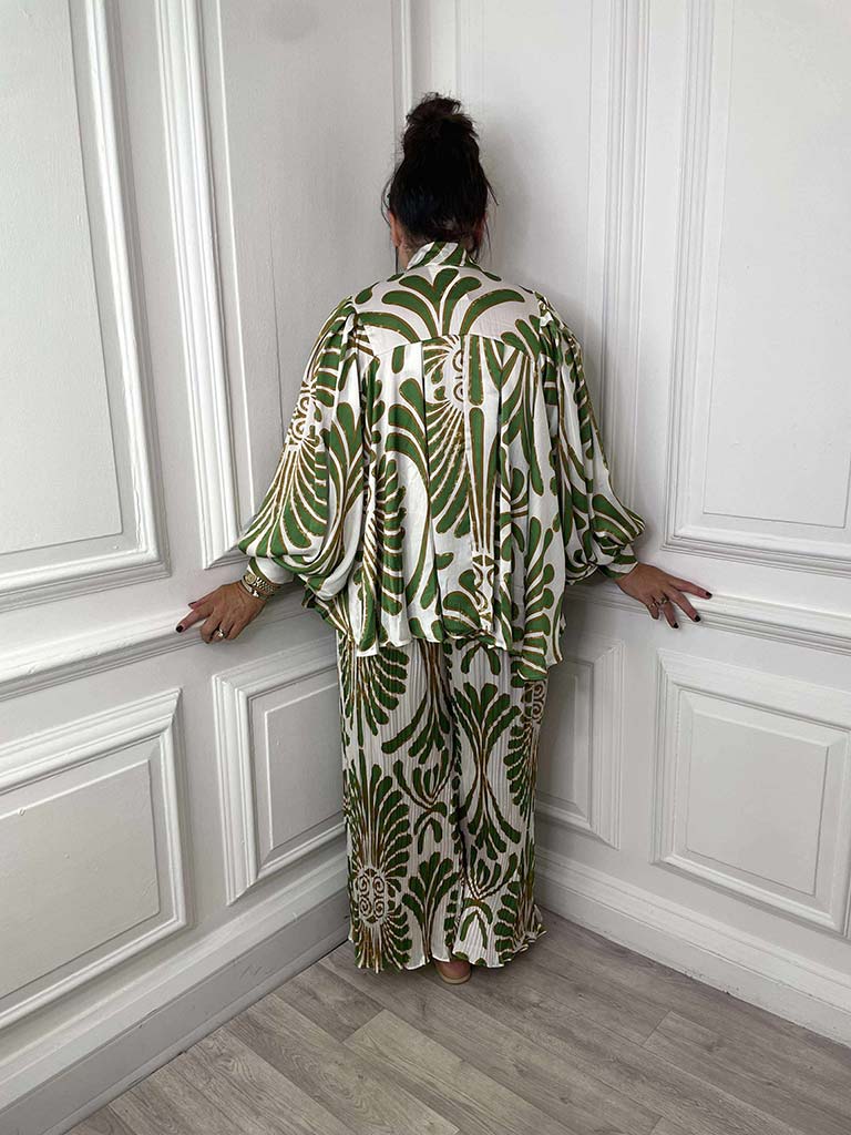 Pussybow Fan Print Co-ord