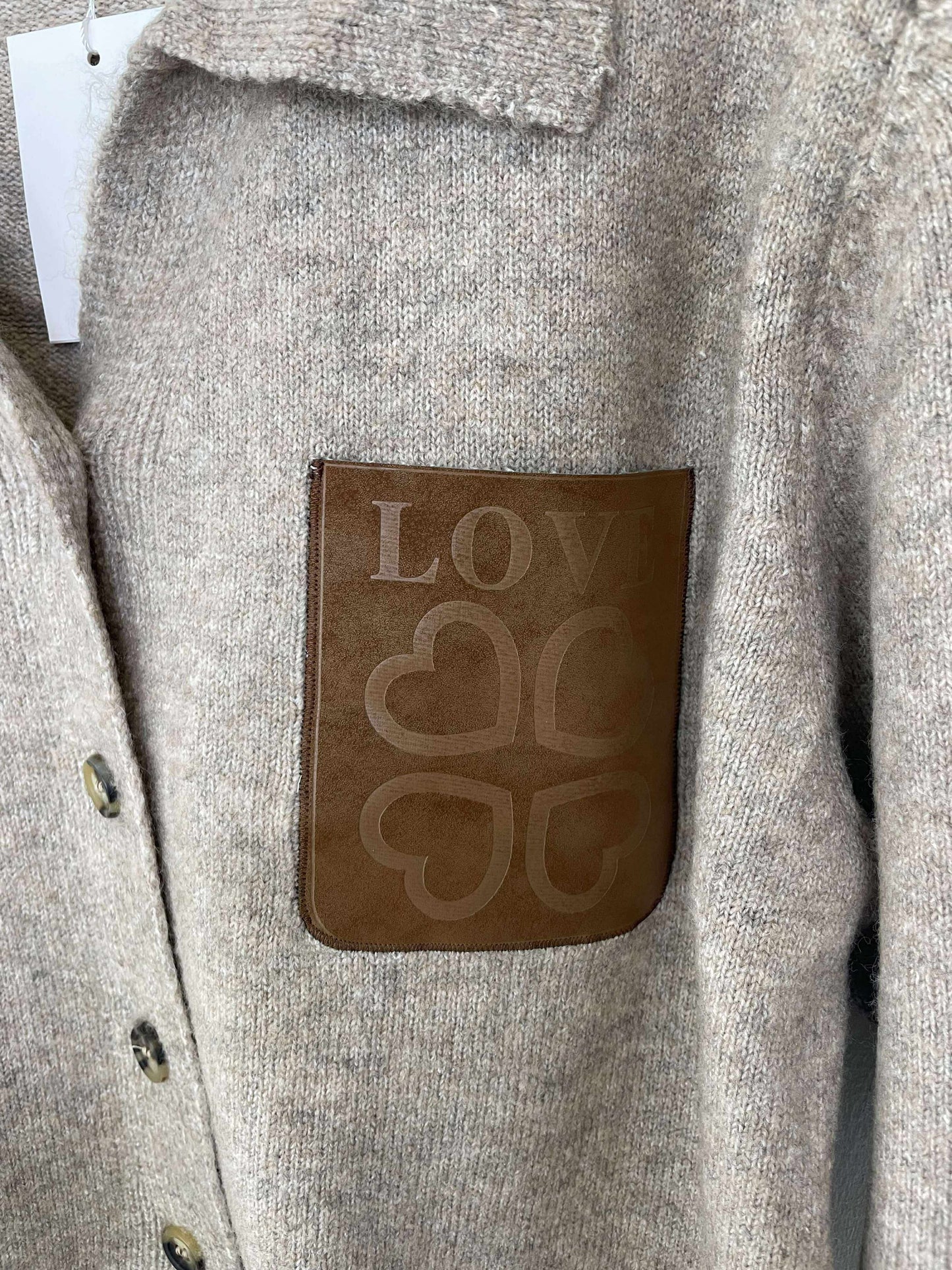 Love Pocket Knitted Jacket - Oat