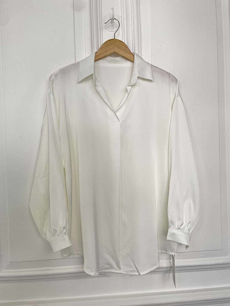 Fascino Silk Feel Blouse - Warm White