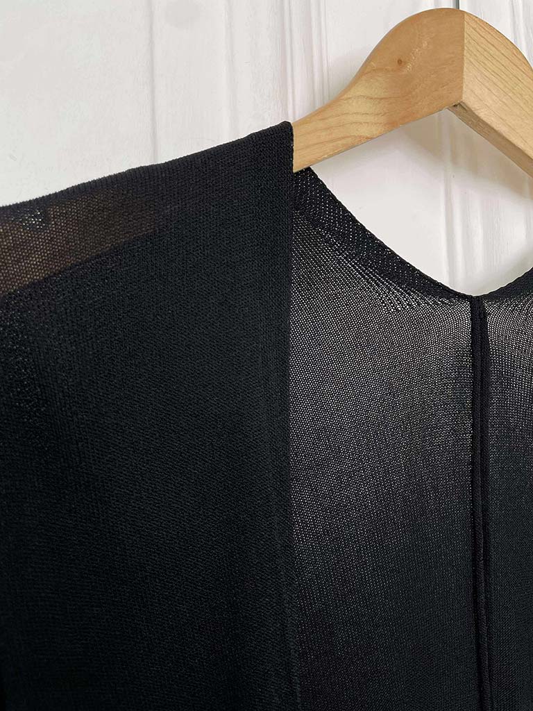 Fine Knit Kimono - Black