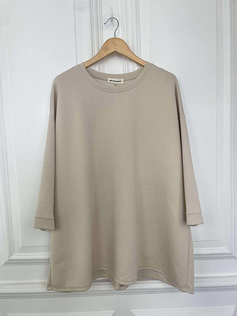 Scuba Sweat Top- Ecru
