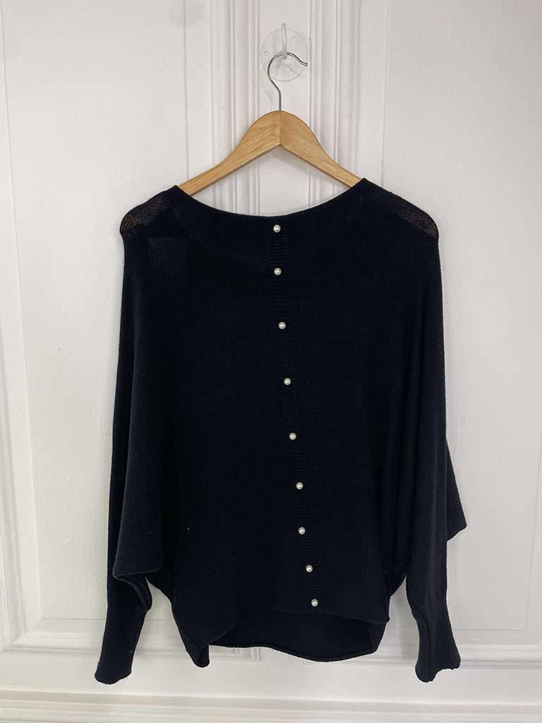 Pearl Back Knit - Black