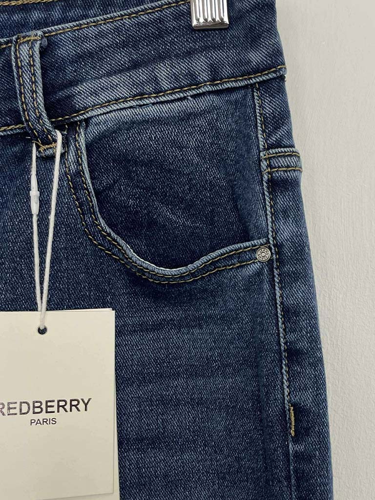 Straight Leg Stretchy Jeans - Classic Blue