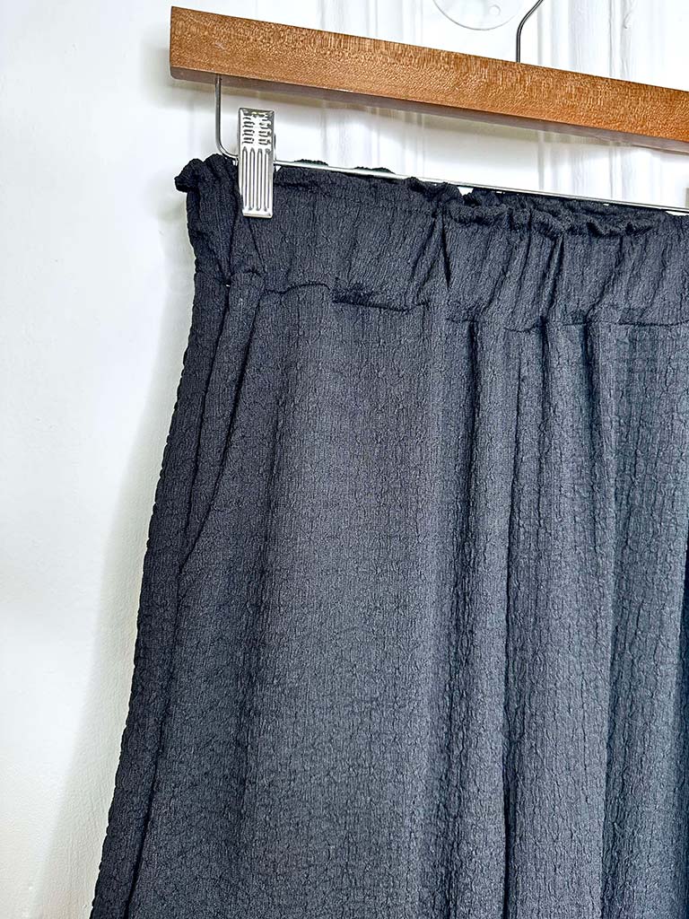 Crinkle Palazzos - Black