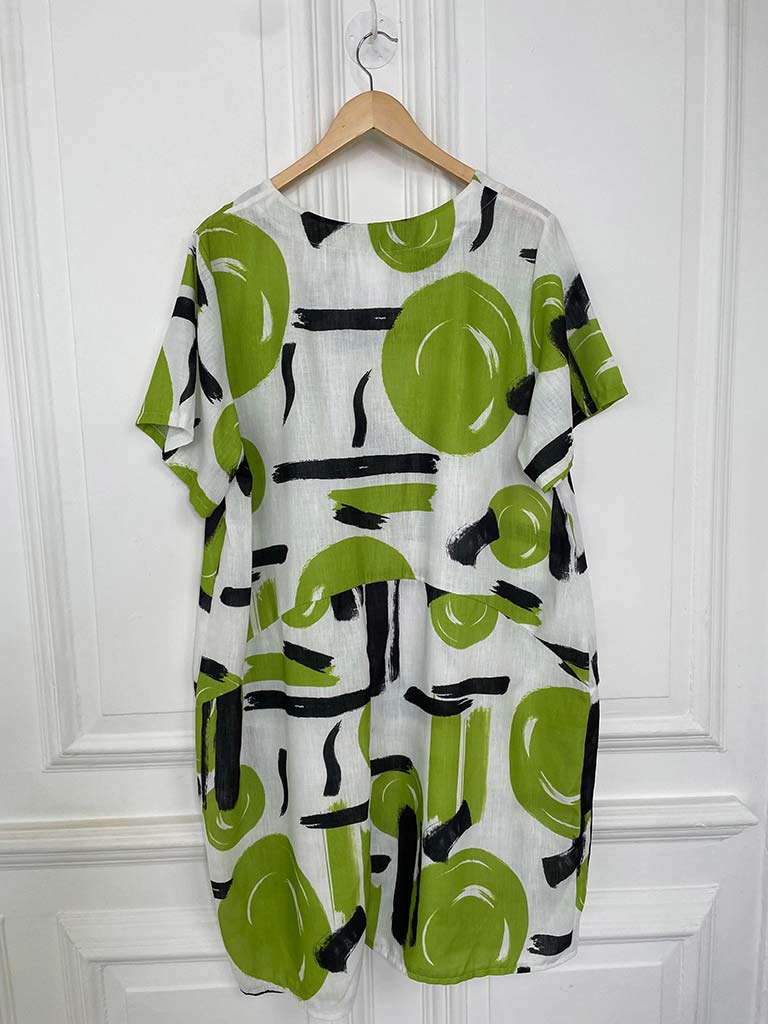 Artist Print Pocket Tunic - Avocado