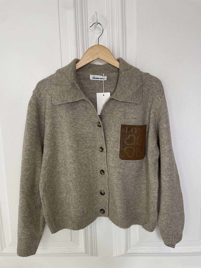 Love Pocket Knitted Jacket - Oat