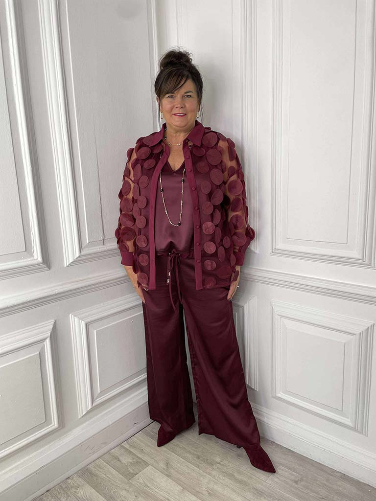 Malissa J Silk Feel Palazzos - Wine
