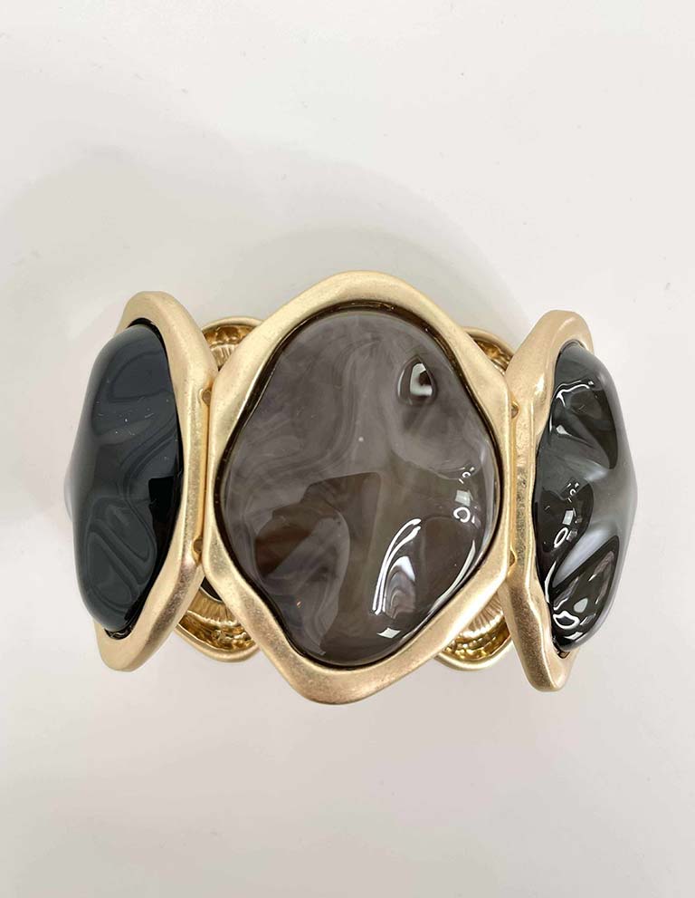 Brushed Gold Bracelet - Black