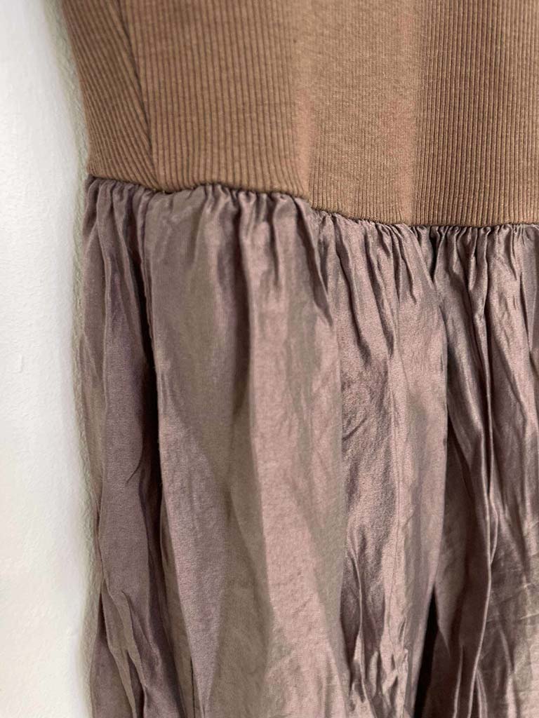 Crinkle T-Shirt Dress - Chocolate