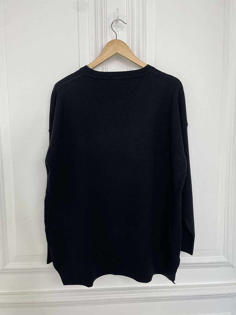 Malissa J Studded Link Knit - Black