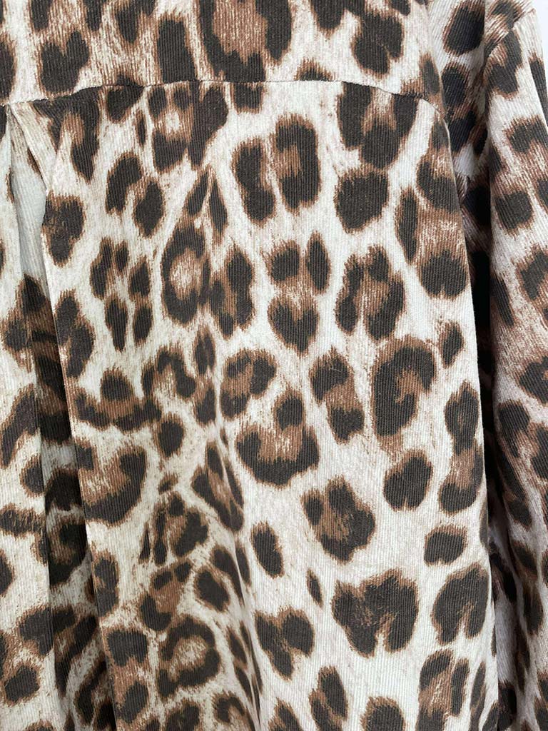 Leopard Print Micro Cord Shirt