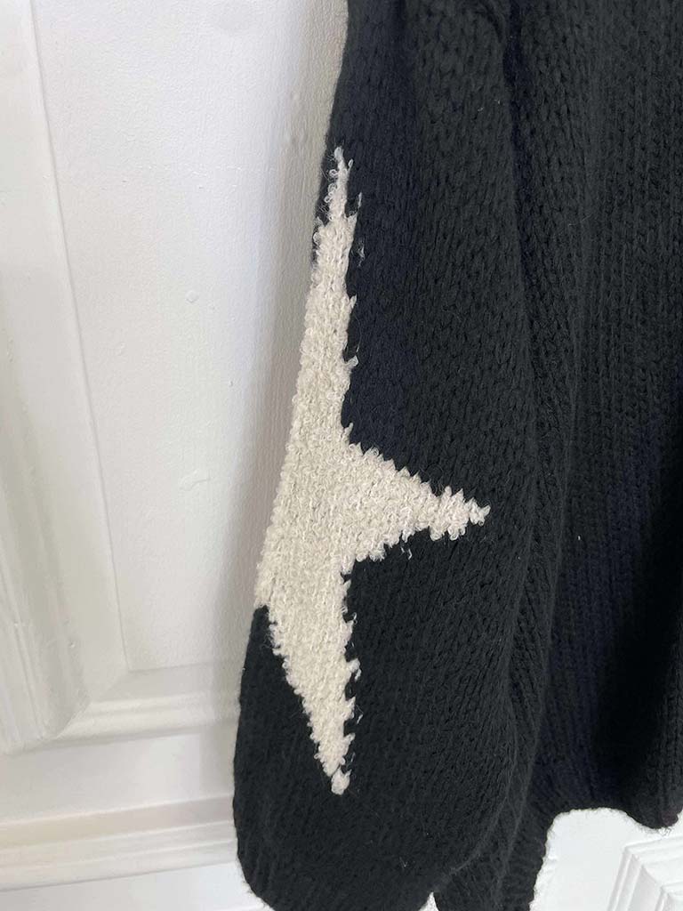 Star Patch Knit - Black