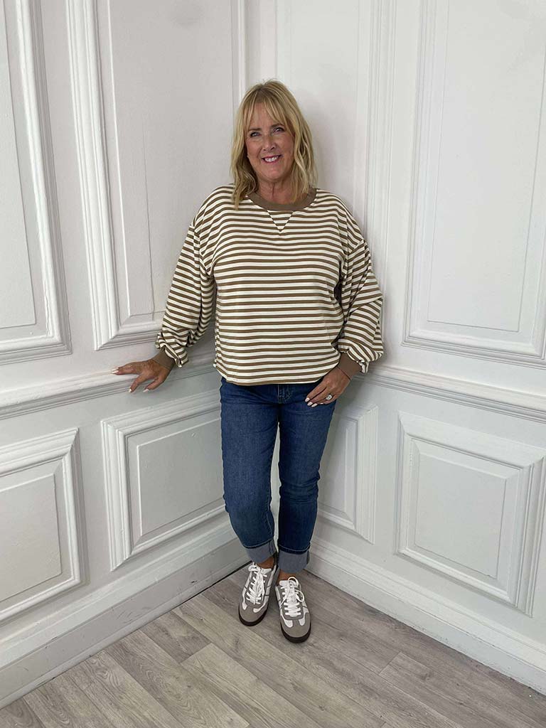 Breton Stripe Top - Camel