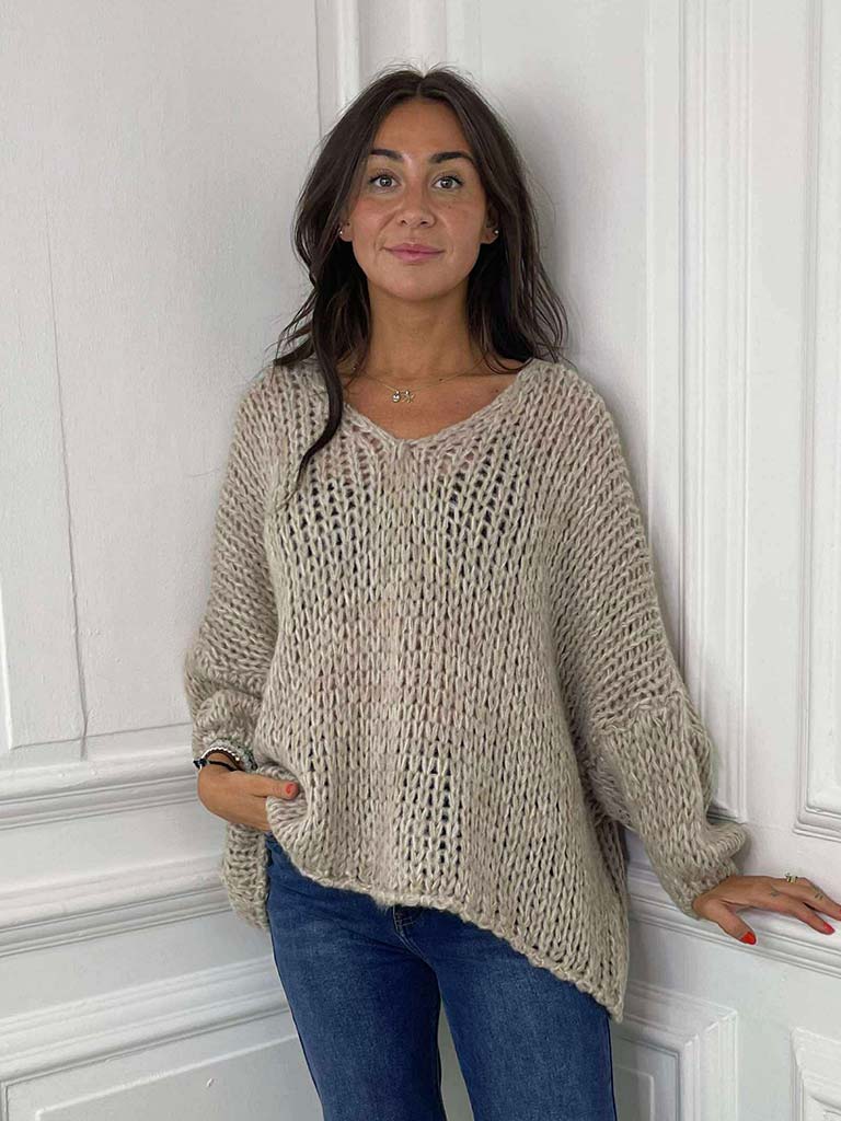 Slouchy Chunky Knit - Stone Marl