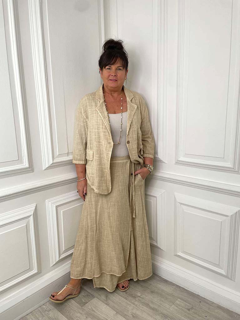 Vintage Wrap Skirt - Sand