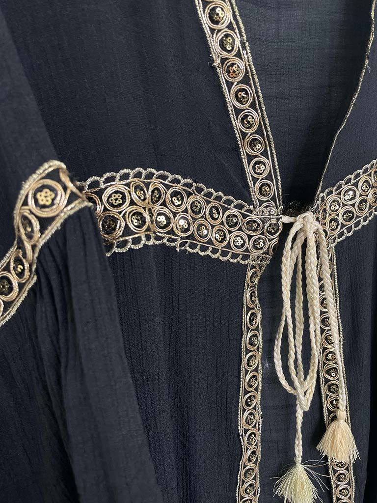 Gold Shimmer Kimono - Black