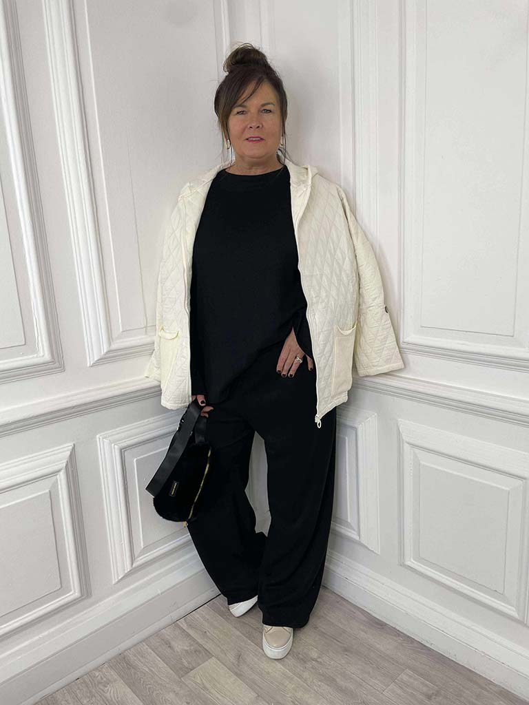 Quilted Hooded Jacket - Cream