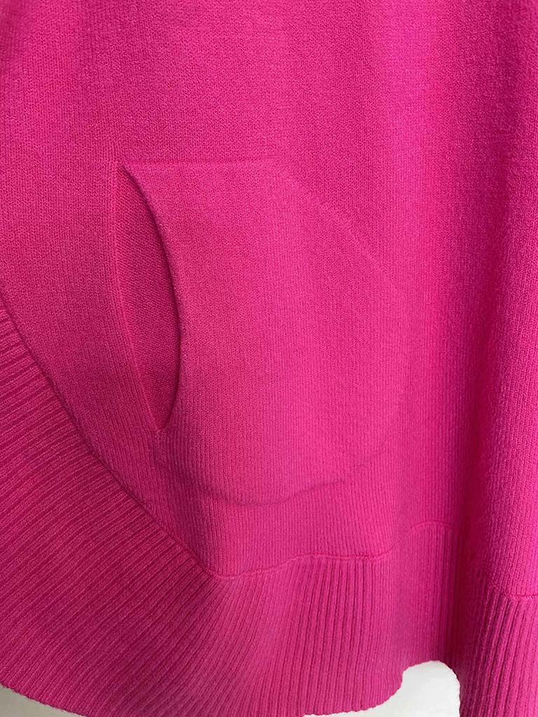 Scooped Pocket Knit - Hot Pink